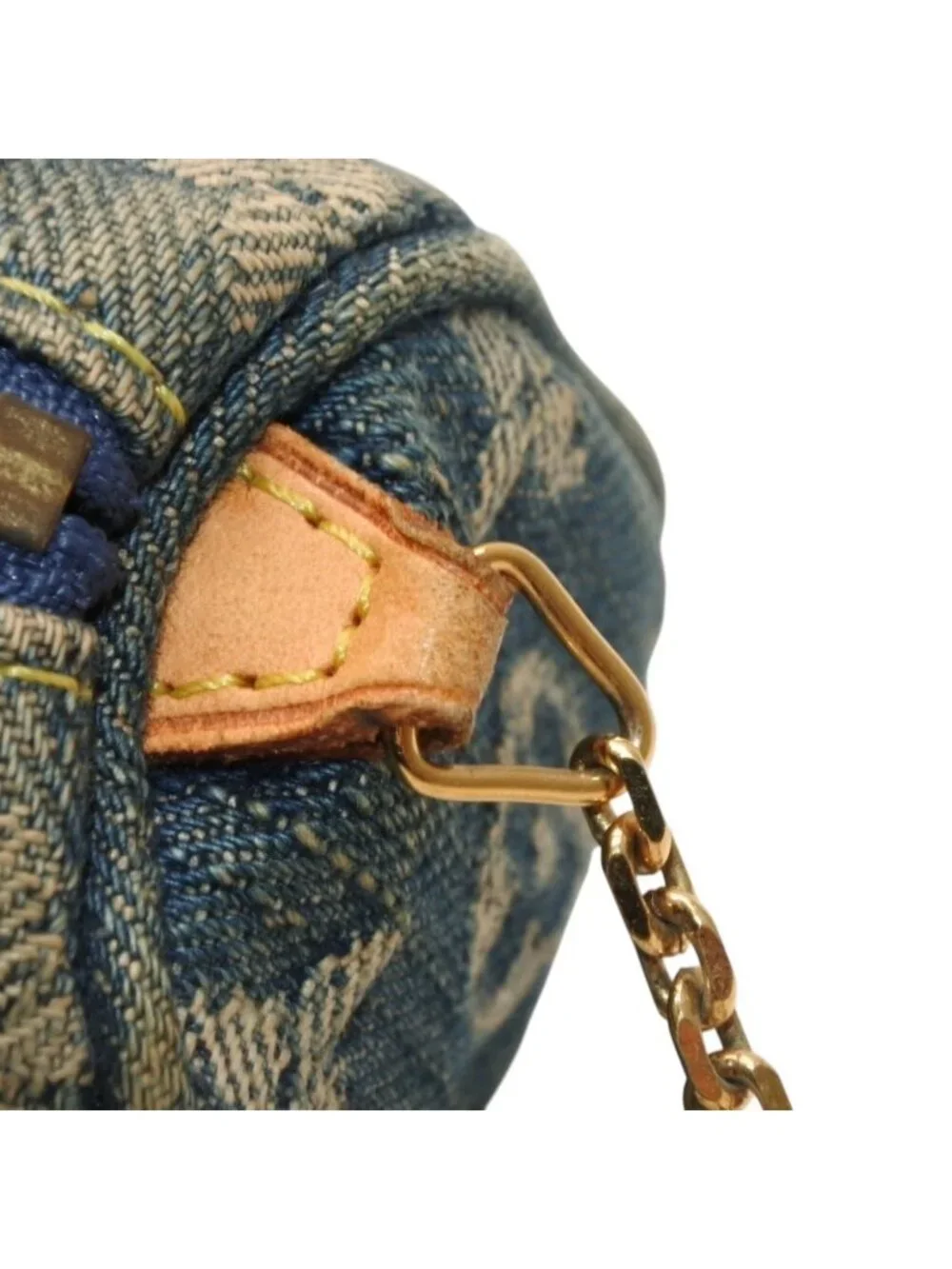 Louis Vuitton Monogram Denim Mini Trousse Speedy PM Strap Blue Handbag